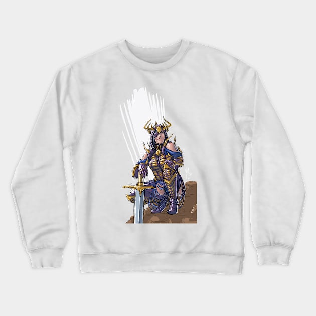 Female Knight Crewneck Sweatshirt by CandaceAprilLee